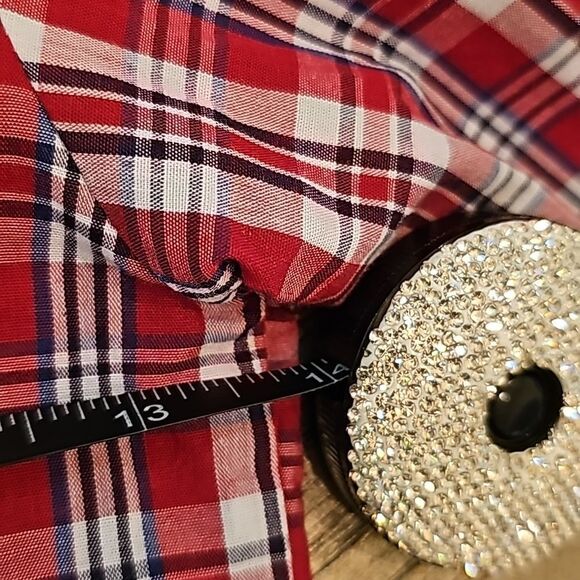 Red plaid button down shirt boys size 6 Tommy Hilfiger - Picture 5 of 8